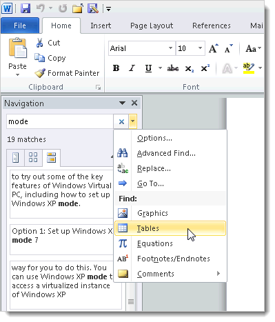 task panel in word for mac